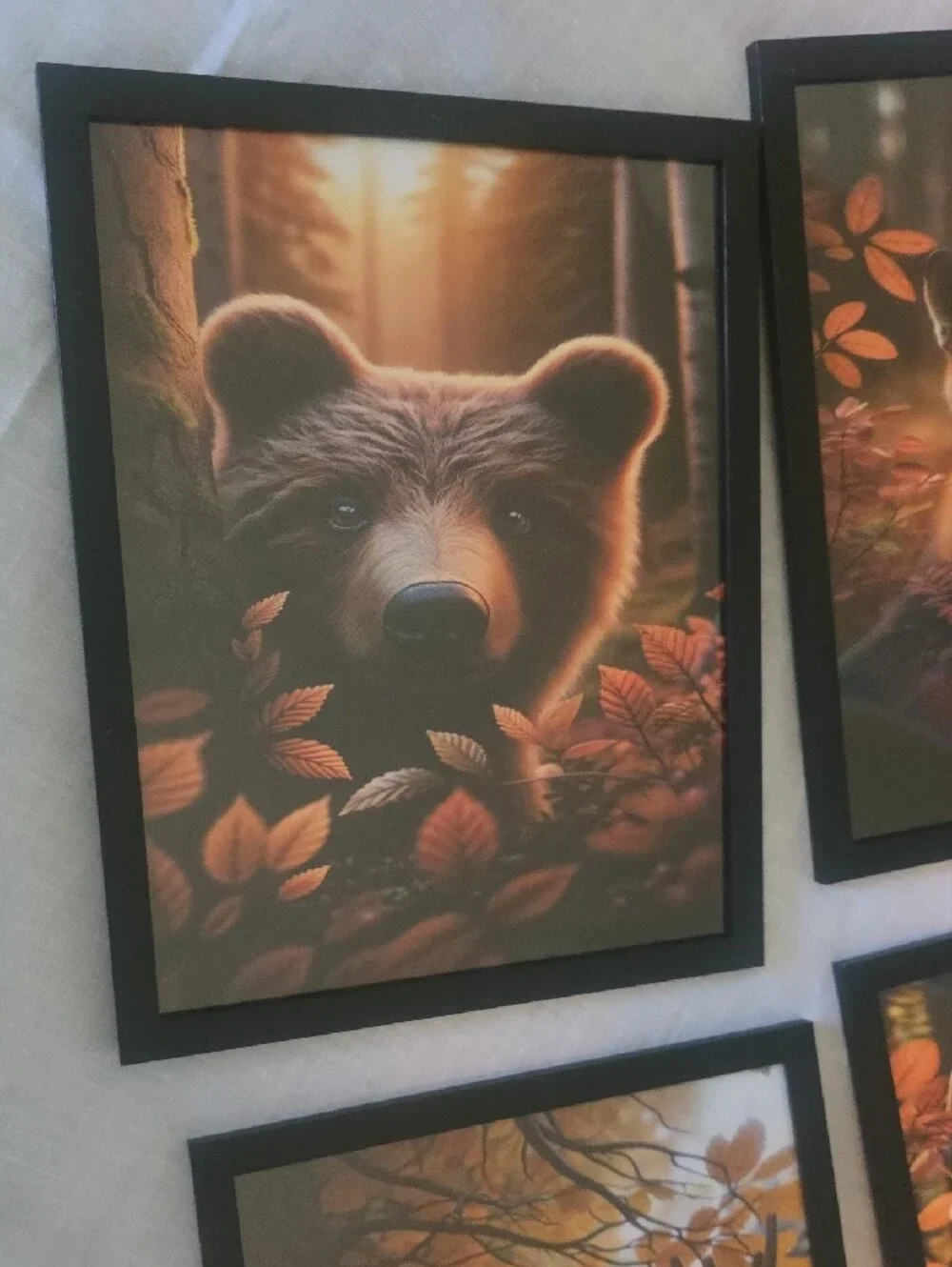 Woodland Forest Animal Wall Art Set Framed Prints